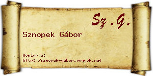 Sznopek Gábor névjegykártya